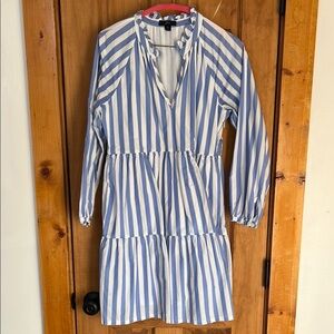 J Crew-Blue and White Striped Dress